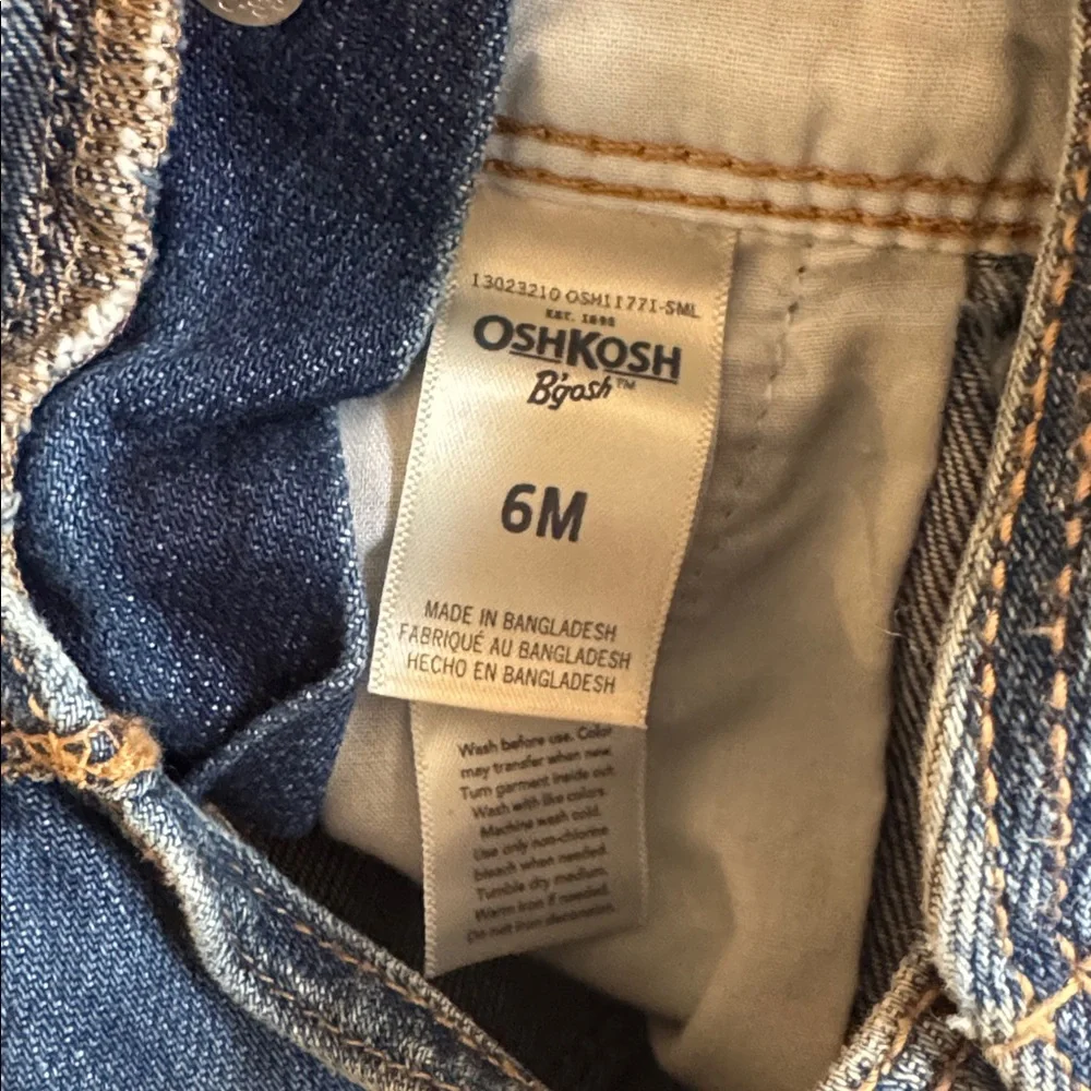 Oshkosh Baby B’gosh 6 Mo Butterfly Heart Embroidered 100% Cotton Denim Overalls